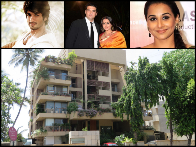 Praneta – Located on Juhu Tara Road, is a sea facing building. It is residence of Bollywood actors Shahid Kapoor. It also is the residence of Vidya Balan and her Husband Siddharth Roy Kapoor.